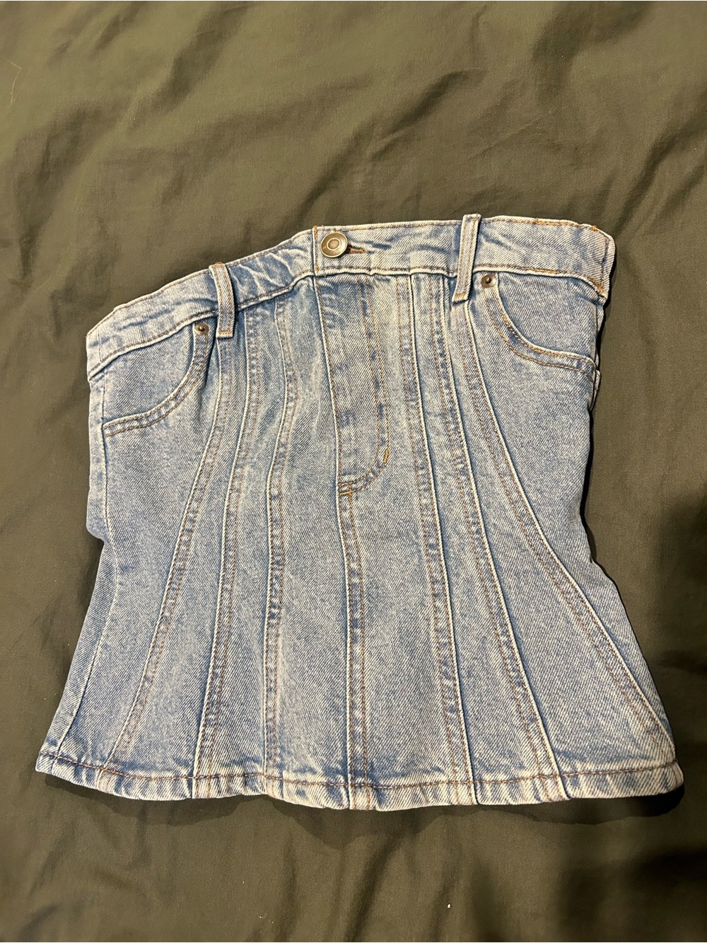 Denim Corset-Style Top